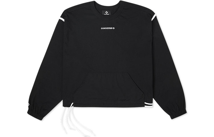 (Women) Converse Black Casual Logo Embroidered Crewneck Knit Sweatshirt. 10022827-A01