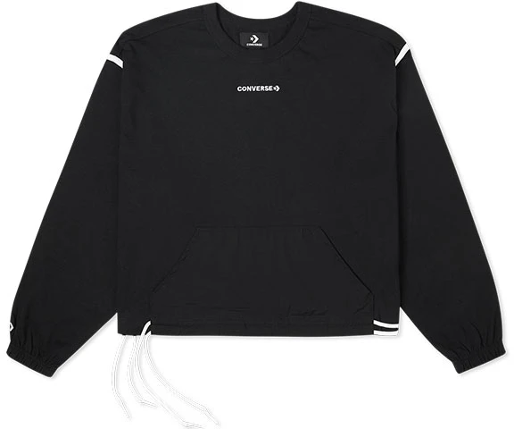 women-converse-black-casual-logo-embroidered-crewneck-knit-sweatshirt-10022827-a01