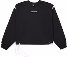 (Women) Converse Black Casual Logo Embroidered Crewneck Knit Sweatshirt. 10022827-A01 (Women) Converse Black Casual Logo Embroidered Crewneck Knit Sweatshirt. 10022827-A01