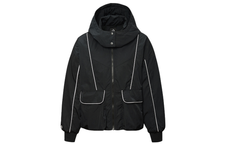 (Women) Converse Black Hooded Puffer Jacket 10020547-A01