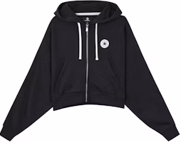 (Women) Converse Black Logo Print Hoodie Jacket Short Sports Sweatshirt. 10025888-A01 (Women) Converse Black Logo Print Hoodie Jacket Short Sports Sweatshirt. 10025888-A01
