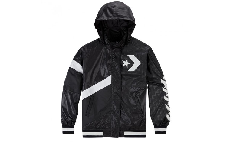 (Women) Converse Casual Sports Logo Hoodie Jacket Black 10017653-A01