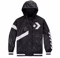 (Women) Converse Casual Sports Logo Hoodie Jacket Black 10017653-A01 (Women) Converse Casual Sports Logo Hoodie Jacket Black 10017653-A01