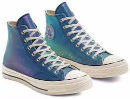 Lookbook Converse 1970s 彩虹光澤 Chuck 防滑耐磨 高筒 帆布鞋 女款 藍白