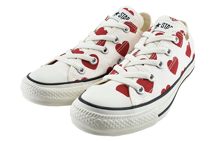 Order Converse Chuck All Star Fullhearts Ox 女款 白紅 愛心 情人節