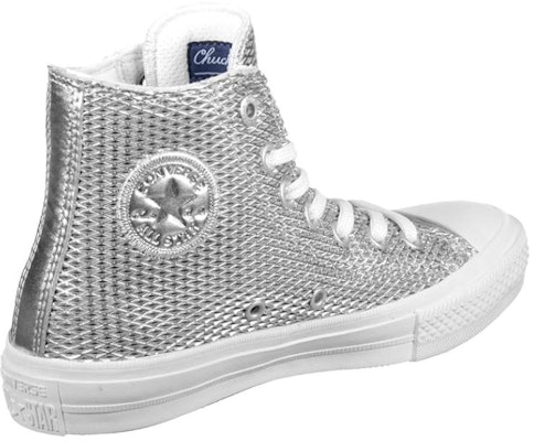 (Women) Converse Chuck Taylor All Star 2 High 'Perforated Metallic Silver' 555798C Shop (Women) Converse Chuck Taylor All Star 2 High 'Perforated Metallic Silver' 555798C