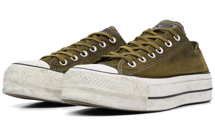(W) Converse Chuck Taylor All Star Canvas Rust Platform Low Top Thick Sole Dirty Shoes Army Green 圖 3