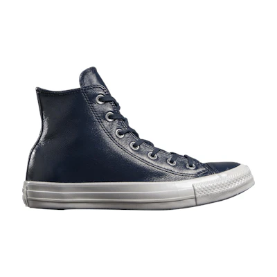 (W) Converse Chuck Taylor All Star Crinkled Patent Leather Hi 'Midnight Navy'