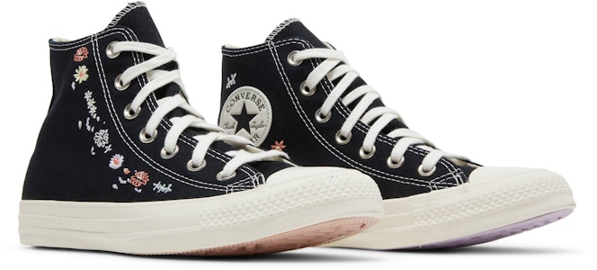 (W) Converse Chuck Taylor All Star High 'Bordir Bunga - Hitam' A01585C Cheap (W) Converse Chuck Taylor All Star High 'Bordir Bunga - Hitam' A01585C