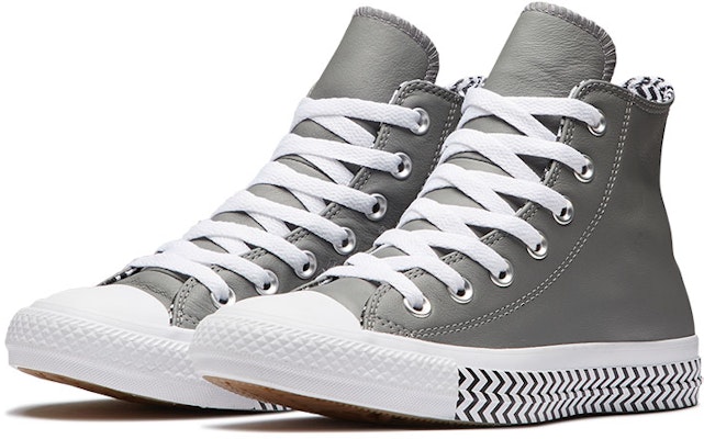 (W) Converse Chuck Taylor All Star High Top Kulit Abu 'Putih' 566130C Lookbook (W) Converse Chuck Taylor All Star High Top Kulit Abu 'Putih' 566130C