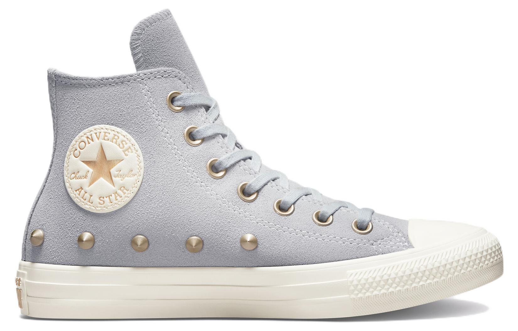 (W) Converse Chuck Taylor All Star High 'Light Grey Suede Studs' 圖 2