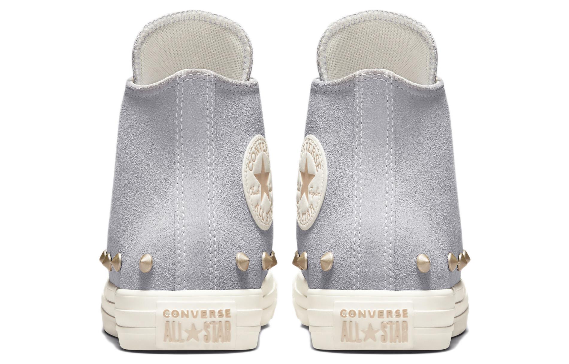 (W) Converse Chuck Taylor All Star High 'Light Grey Suede Studs' 圖 4