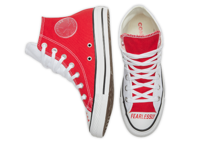 Shop Converse Chuck Taylor All Star Love Fearlessly 防滑耐磨 高筒 帆布鞋 女款 紅白