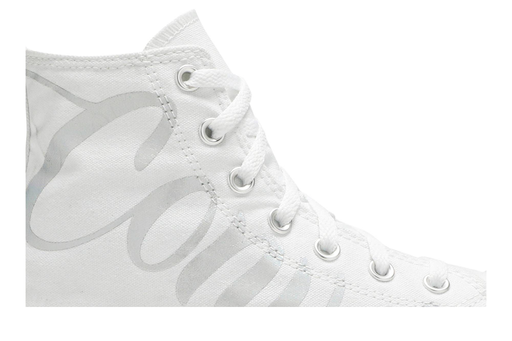 (W) Converse Chuck Taylor All Star High 'Metallic Script Logo - White' 圖 2