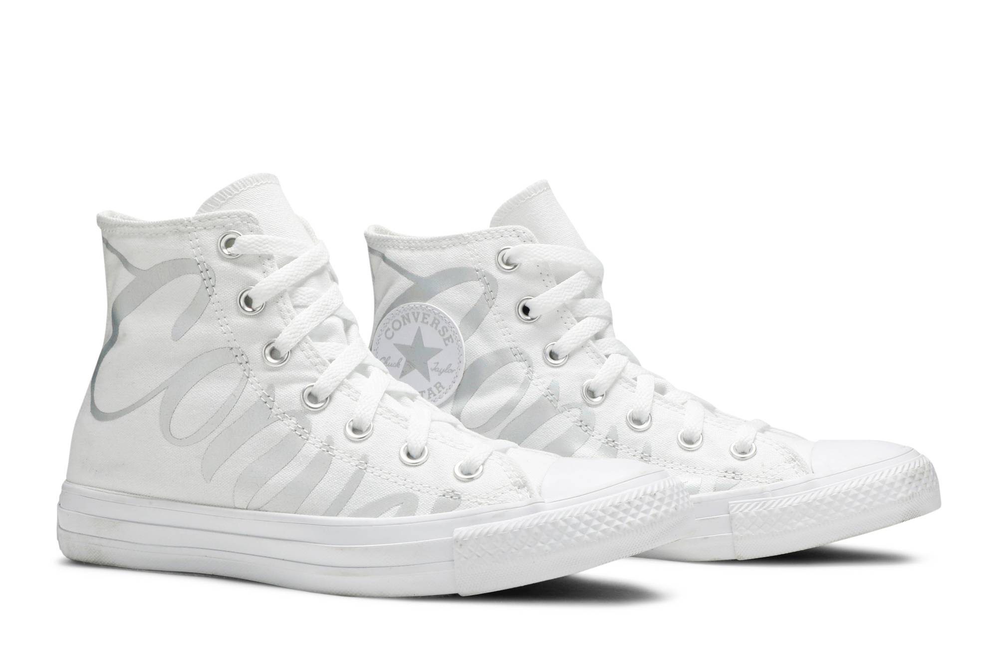 (W) Converse Chuck Taylor All Star High 'Metallic Script Logo - White' 圖 8