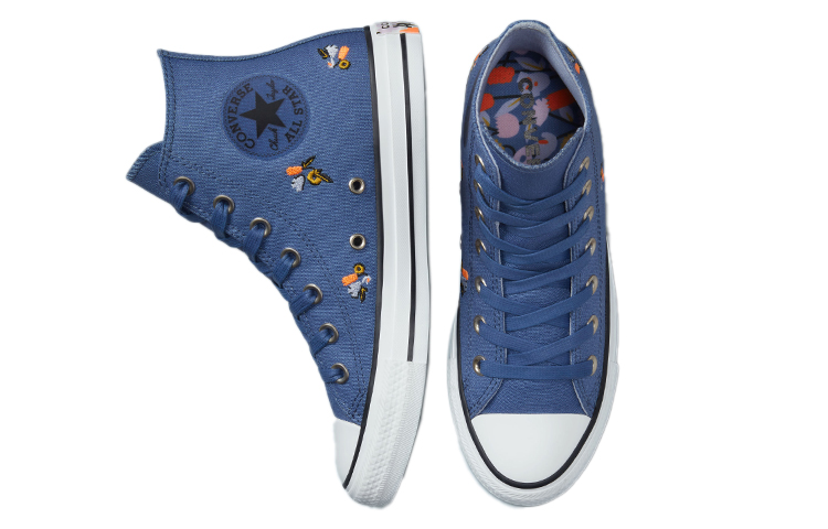 (W) Converse Chuck Taylor All Star High 'Navy Floral Embroidery' 圖 3