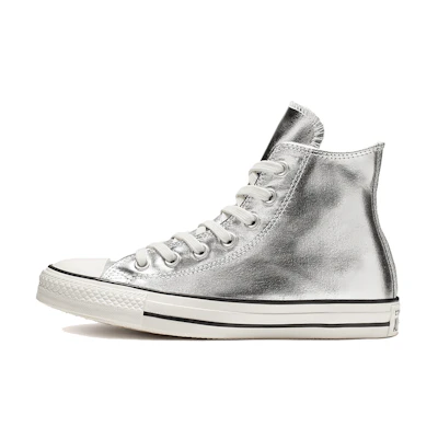 (W) Converse Chuck Taylor All Star Shiny Metal High Top Silver