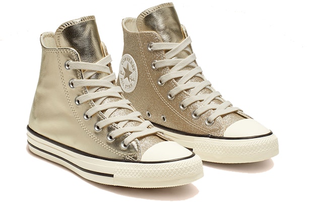 Women Converse Chuck Taylor All Star High Shiny Metal Gold