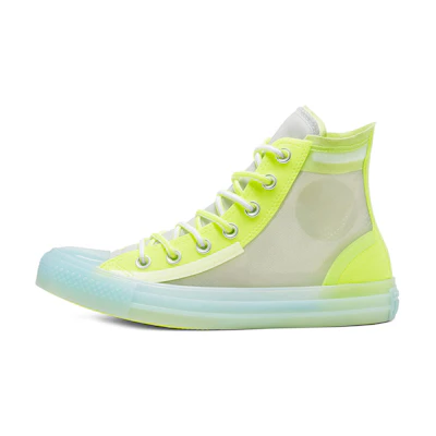 (W) Converse Translucent Mesh Utility Chuck Taylor All Star High Top Volt-White 'Yellow Blue White'