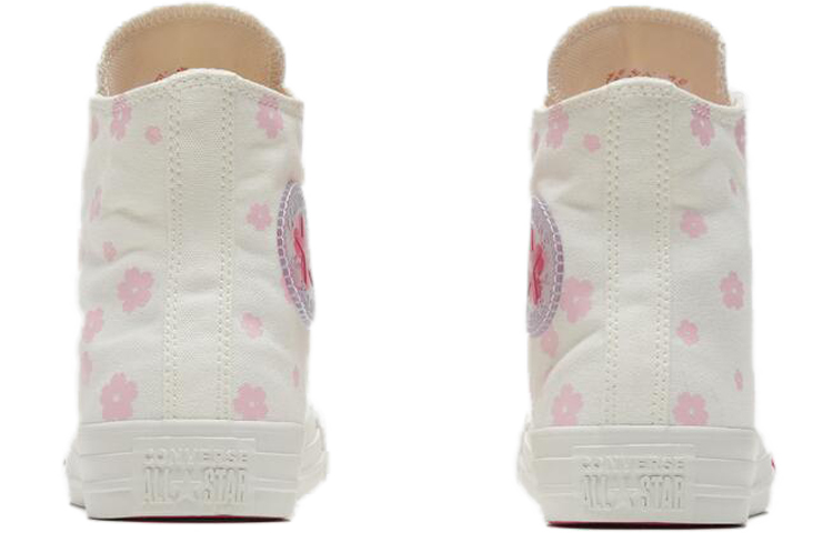 Shop Converse Chuck Taylor All Star 耐磨防滑 高筒 帆布鞋 女款 白粉色