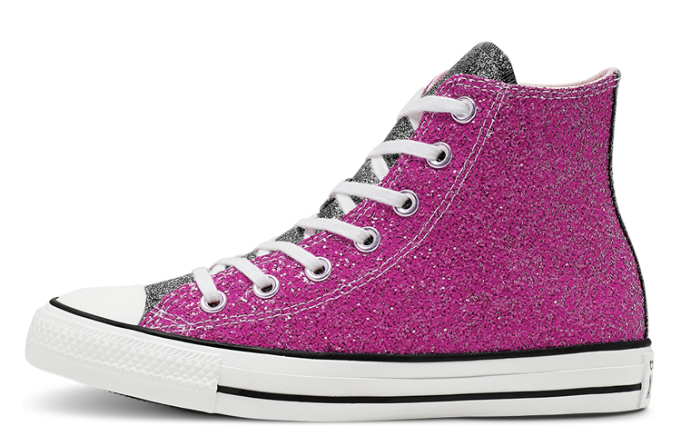 (W) Converse Galaxy Dust Chuck Taylor All Star High Top Red Silver