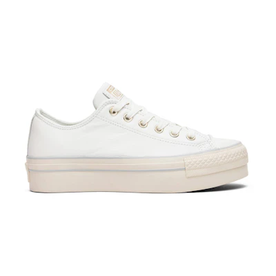 (W) Converse Chuck Taylor All Star Leather Platform Ox 'Star White'