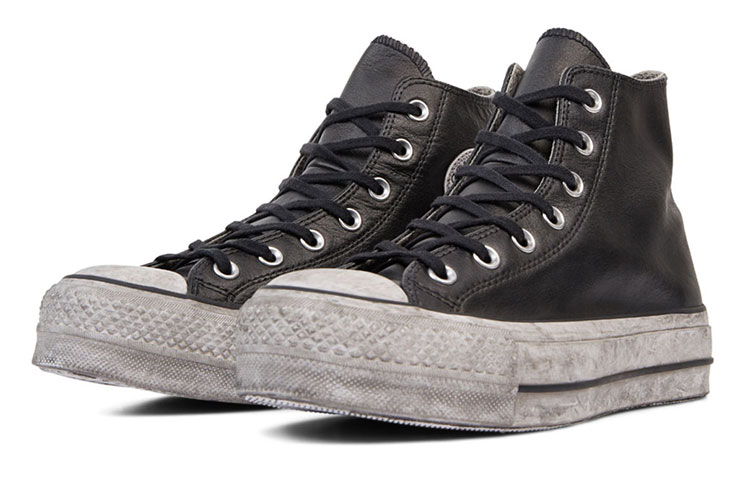 (W) Converse Chuck Taylor All Star Leather Smoke Platform High Top Retro Black 圖 3