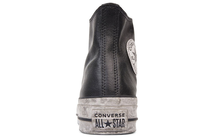 (W) Converse Chuck Taylor All Star Leather Smoke Platform High Top Retro Black 圖 4
