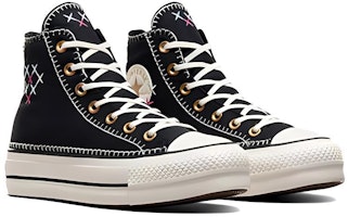 Shop Converse Chuck Taylor All Star Lift 百塔時尚 防滑減震 高筒 帆布鞋 女款 黑白金