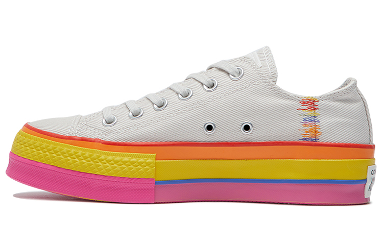 (Women) Converse Chuck Taylor All Star Lift Low 'Rainbow - Vintage White' 564992C