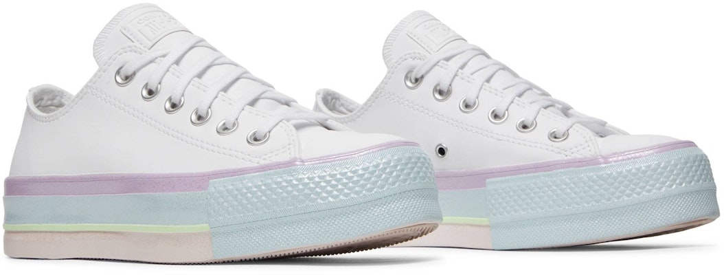 (Women) Converse Chuck Taylor All Star Lift Low 'White Lilac Blue' 566156C Cheap (Women) Converse Chuck Taylor All Star Lift Low 'White Lilac Blue' 566156C