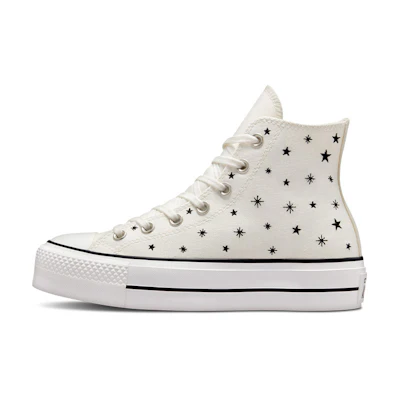(W) Converse Chuck Taylor All Star Lift Platform High 'Embroidered Stars - Egret'