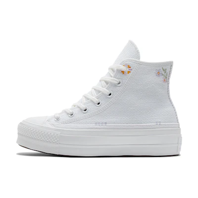 (W) Converse Chuck Taylor All Star Lift Platform High 'Autumn Embroidery - White'