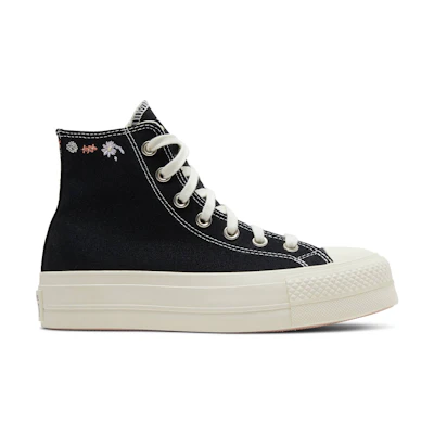 (W) Converse Chuck Taylor All Star Lift Platform High 'Embroidered Floral - Black'