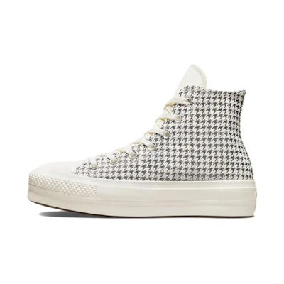 (W) Converse Chuck Taylor All Star Lift Platform High 'Houndstooth Shine - Egret Pure Silver'
