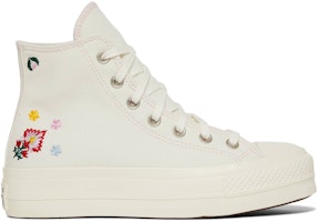 (Women) Converse Chuck Taylor All Star Lift Platform High 'Floral Embroidery - Egret' A02198C (Women) Converse Chuck Taylor All Star Lift Platform High 'Floral Embroidery - Egret' A02198C