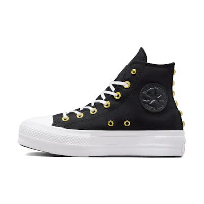 (W) Converse Chuck Taylor All Star Lift Platform Star Studded 'Black White Gold'