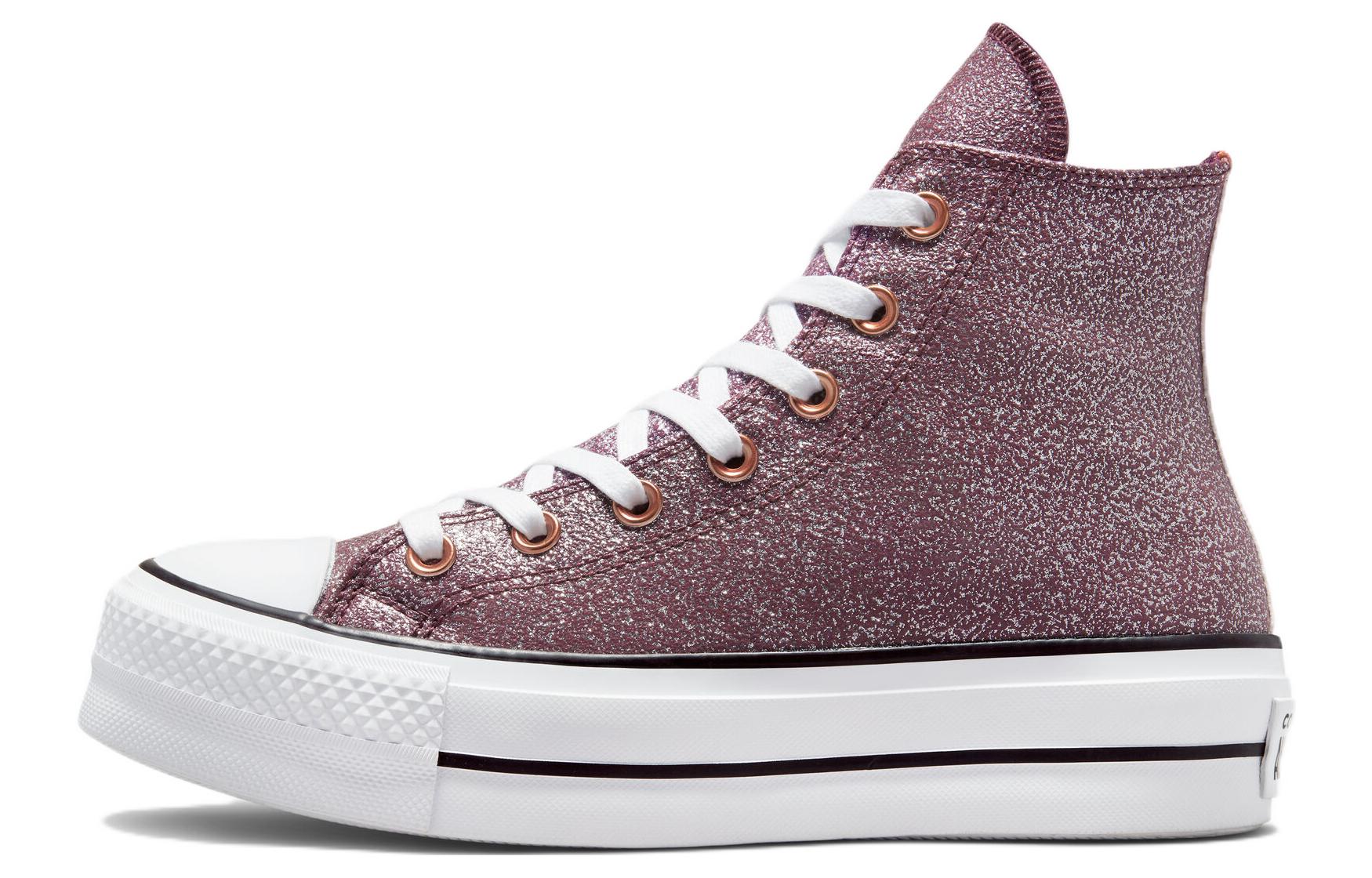 (W) Converse Chuck Taylor All Star Lift Platform 'Metallic Glitter Pink Copper White'