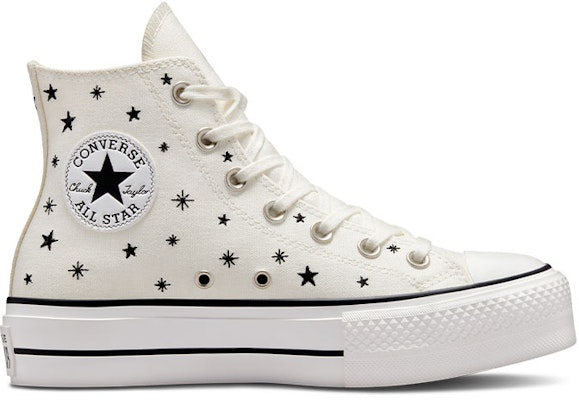 (Women) Converse Chuck Taylor All Star Lift Platform High 'Embroidered Stars - Egret' A03724C Order (Women) Converse Chuck Taylor All Star Lift Platform High 'Embroidered Stars - Egret' A03724C