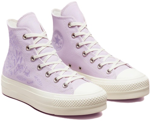(W) Converse Chuck Taylor All Star Lift Platform High 'Bunga Bordiran - Pale Amethyst' A02076C Lookbook (W) Converse Chuck Taylor All Star Lift Platform High 'Bunga Bordiran - Pale Amethyst' A02076C