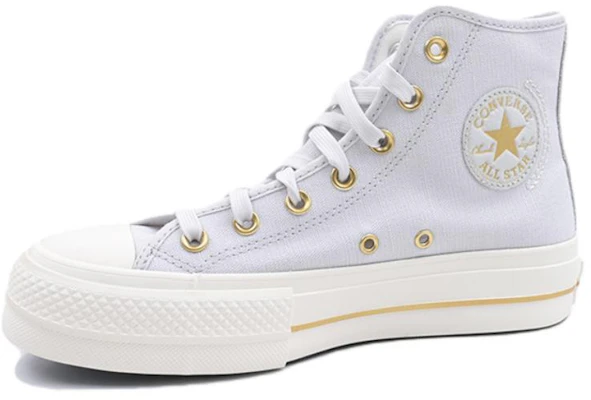 Converse All Star Lift 舒適百搭 抗滑耐磨 高筒 帆布鞋 女款 白金色 Lookbook Converse All Star Lift 舒適百搭 抗滑耐磨 高筒 帆布鞋 女款 白金色