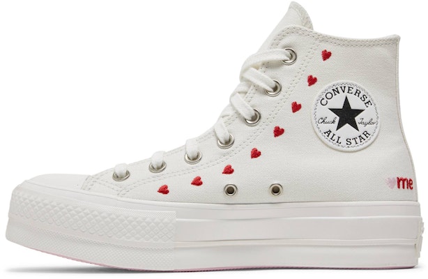 (Women) Converse Chuck Taylor All Star Lift Platform High 'Embroidered Hearts - White' A01599C Lookbook (Women) Converse Chuck Taylor All Star Lift Platform High 'Embroidered Hearts - White' A01599C