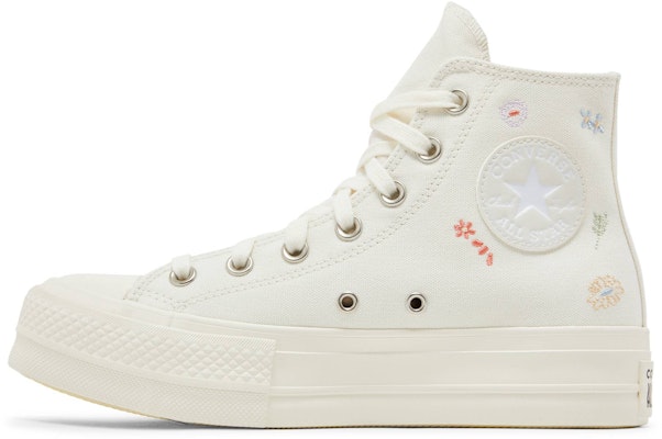 (W) Converse Chuck Taylor All Star Lift 帆布鞋“刺绣花卉 - 米白” A01586C Lookbook (W) Converse Chuck Taylor All Star Lift 帆布鞋“刺绣花卉 - 米白” A01586C