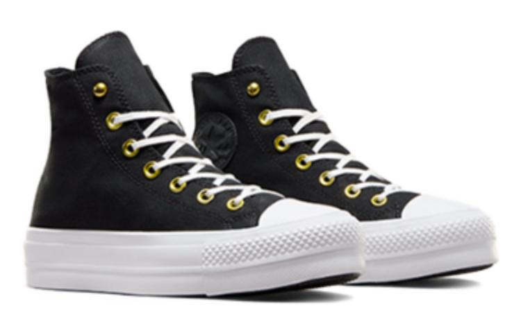 Lookbook (W) Converse Chuck Taylor All Star Lift Platform Star Studded 'Hitam Putih Emas' A05453C