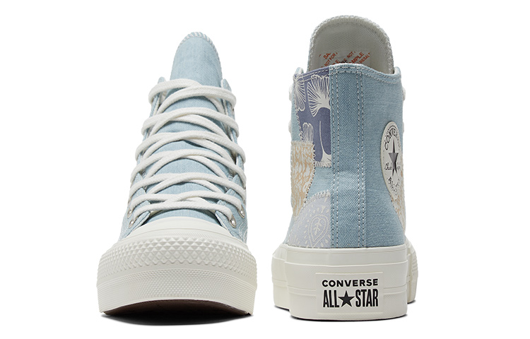 Shop (W) Converse Chuck Taylor All Star Lift Platform Tinggi 'Denim Patchwork' A06821C