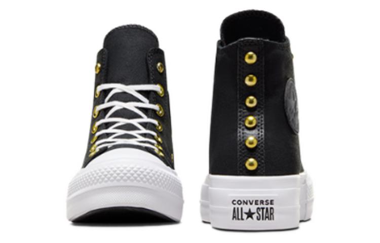 Shop (W) Converse Chuck Taylor All Star Lift Platform Star Studded 'Hitam Putih Emas' A05453C