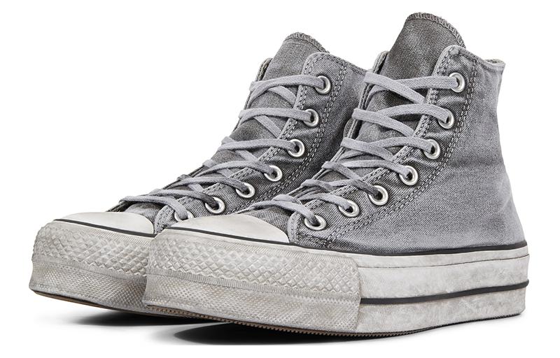 Order 匡威 Chuck Taylor All Star Lift 煙燻帆布防滑耐磨高筒女款運動鞋 灰白色