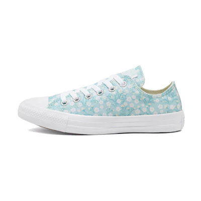(W) Converse Floral Chuck Taylor All Star Light Blue Sneakers
