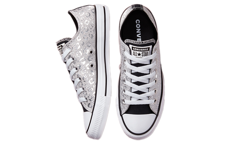 Shop (W) Converse Chuck Taylor All Star Low 'Glitter Leopard Silver - Harimau Bintang' 572042C