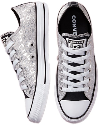 (W) 匡威Chuck Taylor All Star低帮“银色闪光豹纹” 572042C Shop (W) 匡威Chuck Taylor All Star低帮“银色闪光豹纹” 572042C